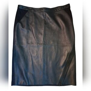Trouve Leather/Rayon Panel Skirt